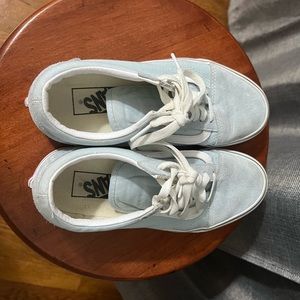 Like New, barely worn Light Blue Old Skool Vans!